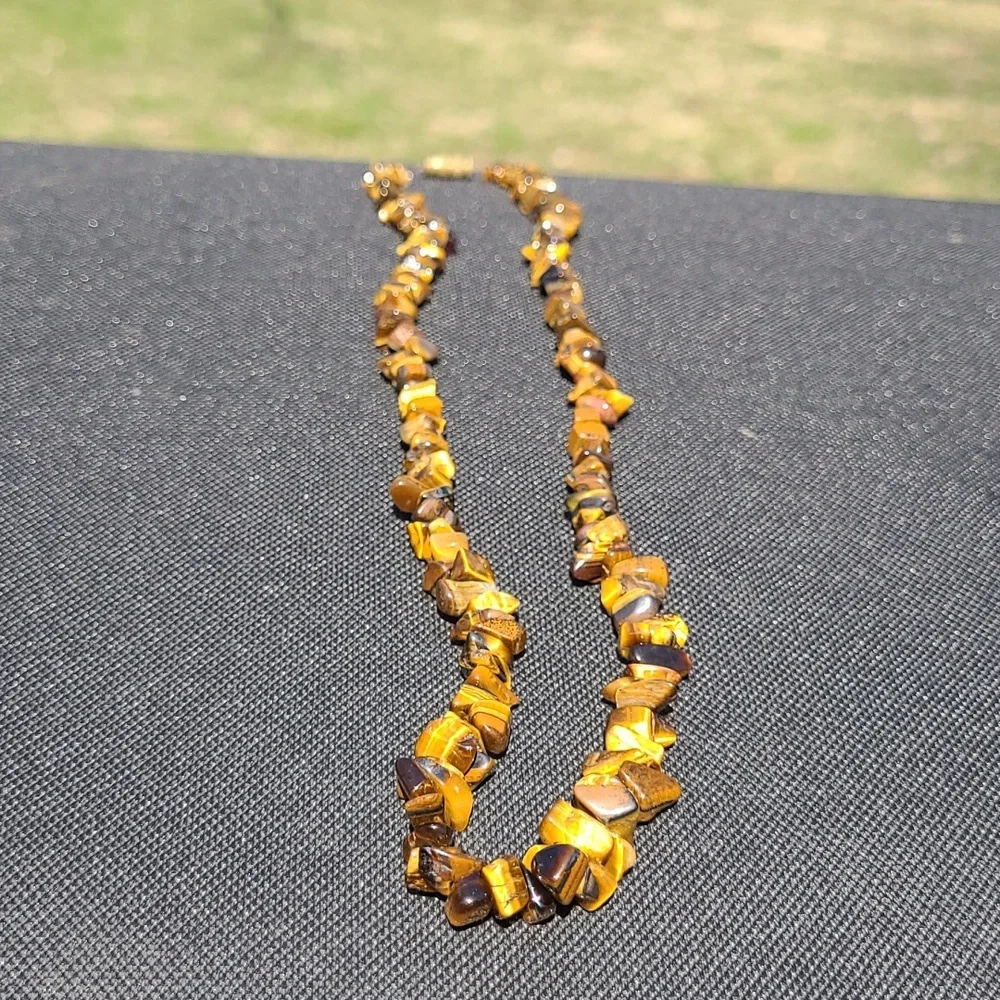 Tigers Eye Stone Chip Necklace 18